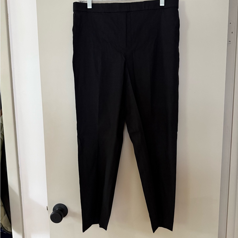 Theory Black Treeca Linen Trousers